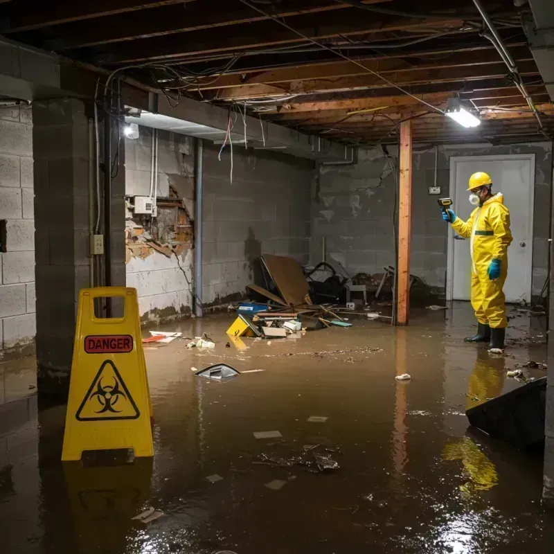 Flooded Basement Electrical Hazard in Francisville, KY Property